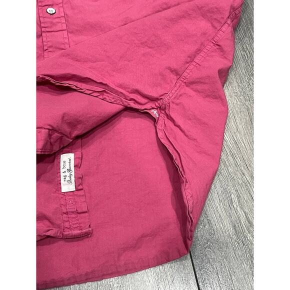 Rag And Bone Short Sleeve Gus Cotton Collared Button Down Plum L A003669 - Picture 9 of 12